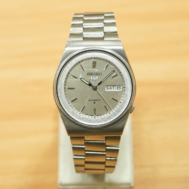 80s 세이코 5 6309-602c "mesh dial" 오토매틱 시계