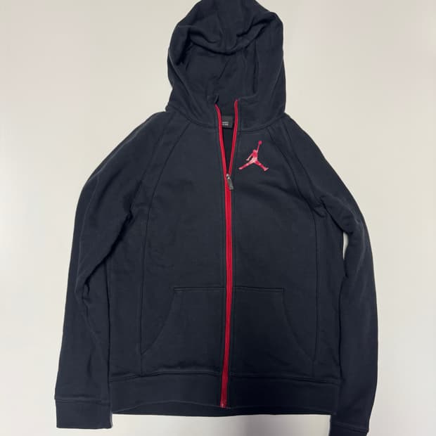 여성 나이키 조던 올드스쿨 점프맨 검빨 후드집업 키즈