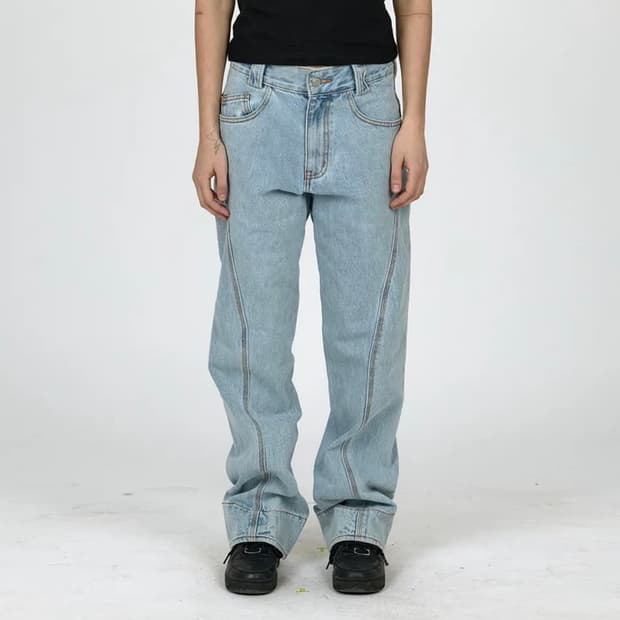 플라스틱 프로덕트 DRIFT DENIM PANTS (STEEL BLUE)