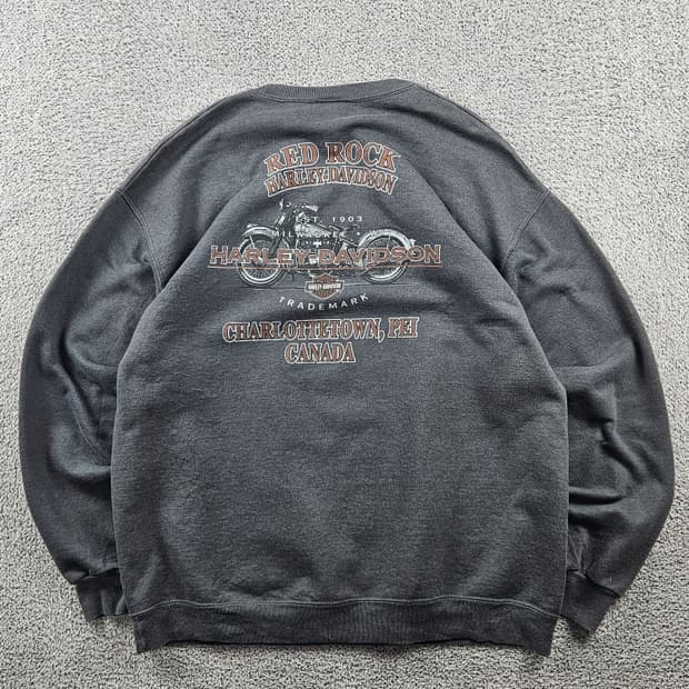 할리데이비슨 레드락 캐나다 샬롯타운 맨투맨 스웻 셔츠 (L)/ 10940