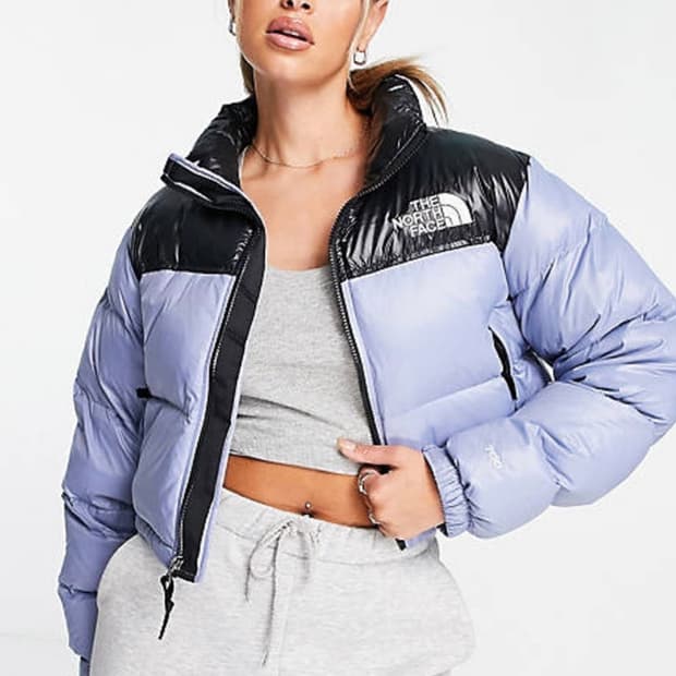 노스페이스  크롭눕시 포크블루xs