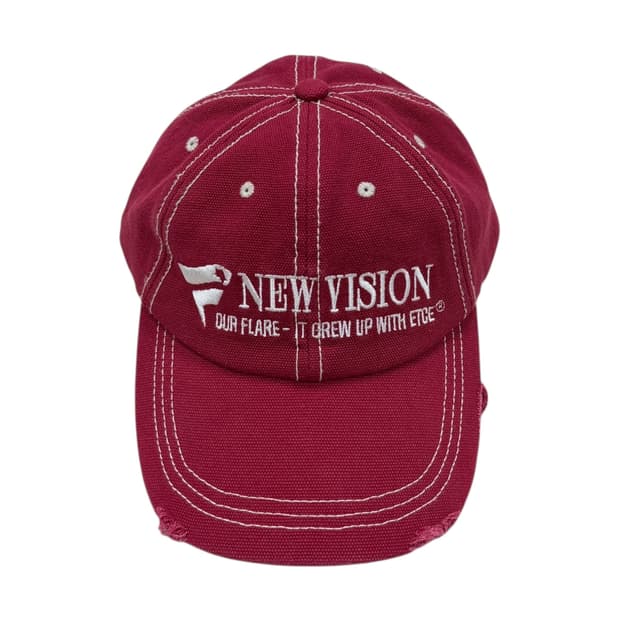 ETCE 뉴 비전 디스트로이드 워시드 볼캡 모자 스티치 레드 L