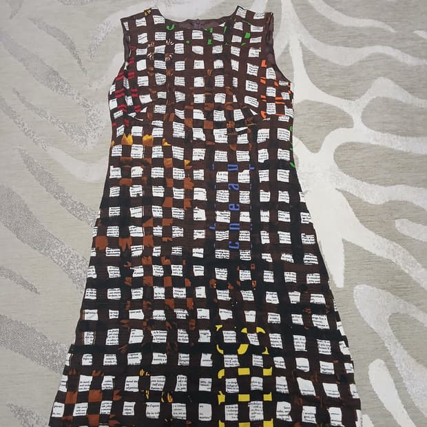 모스키노 엔틱 텍스트 패턴 원피스 