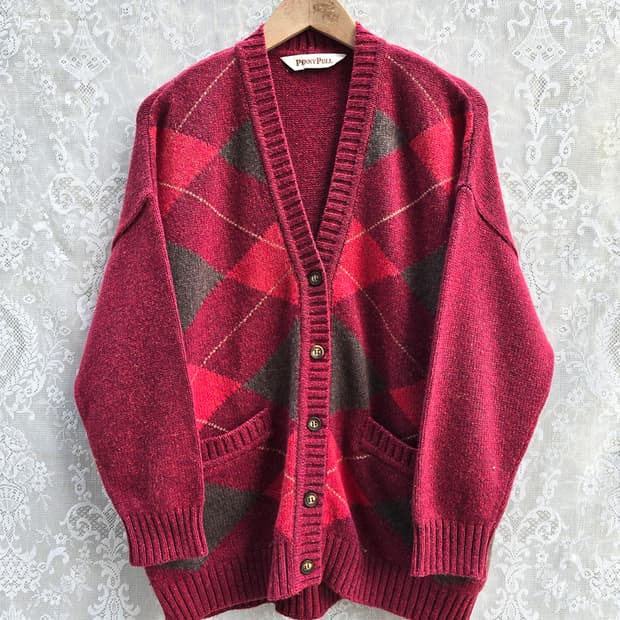 페니 풀 아가일 가디건 (made in italy)