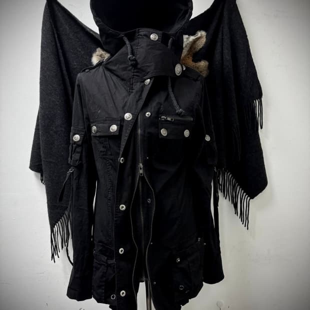 Japanese Vintage 빈티지 펑크 락시크 하이넥 기믹 자켓