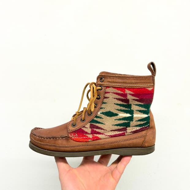 SAMOGA 오르테가 나바호 패턴 레더 부츠