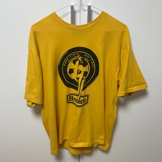 Hysteric Glamour 옐로우 His Girl 로고 티셔츠