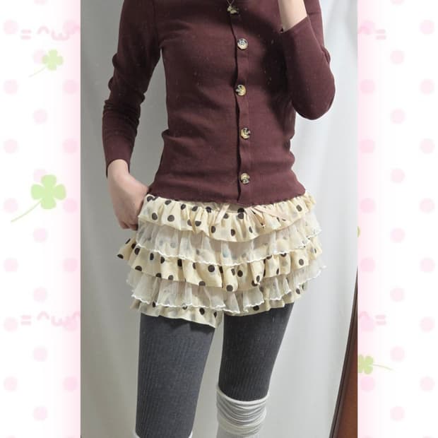 버건디브라운 롱슬리브 티