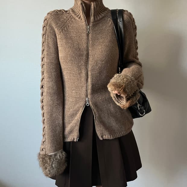 DUALVIEW Wool Mohair 2way zip-up 이태리제