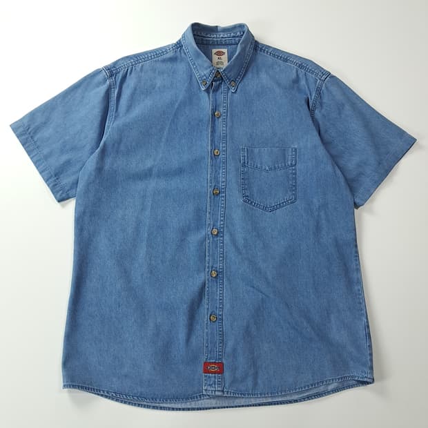 CJ271 XL 디키즈 워크웨어 블루 데님 반팔 셔츠 남방
