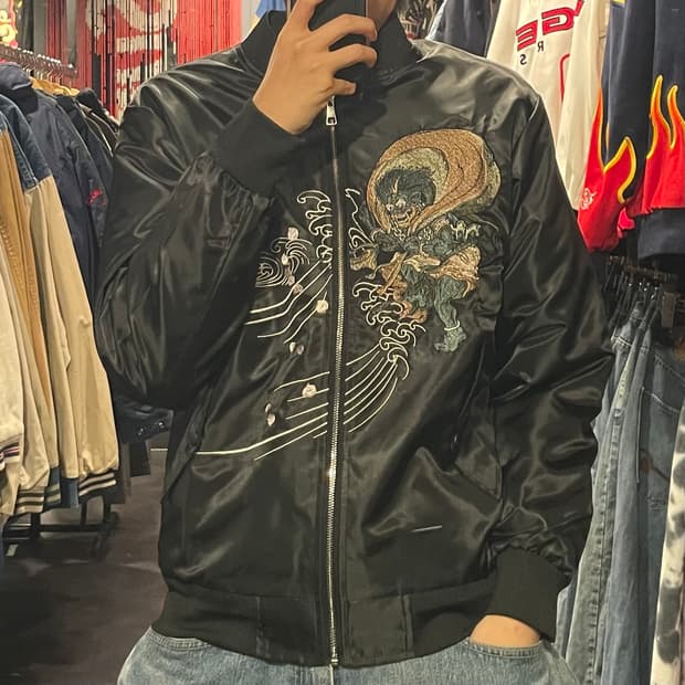 [IM] Vtg 블랙 자수 스카쟌 