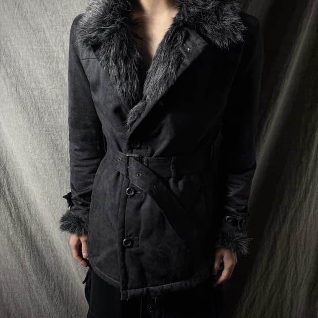 Tornado Mart Fur Belted Coat 