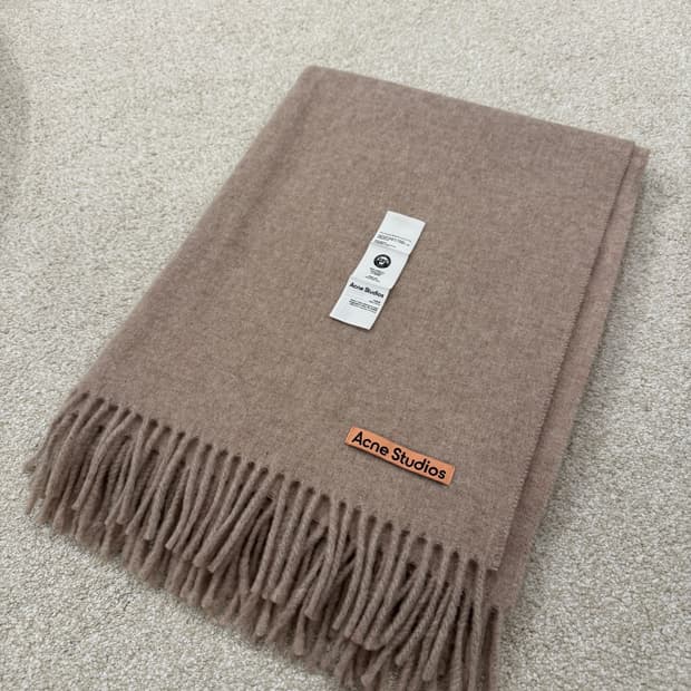 아크네스튜디오 프린지 울 스카프 - 오버사이즈 오트밀멜란지