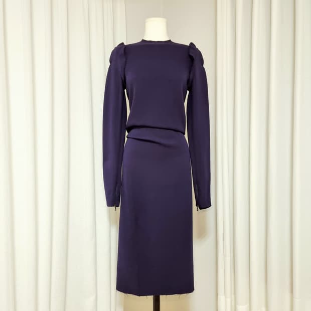 프랑스 랑방 드레스 원피스 울블렌드 (55/표기34) 상태최상