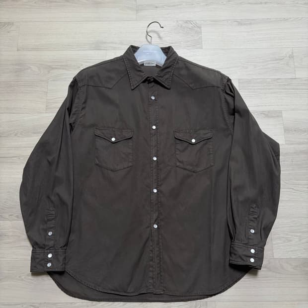 비헤비어 DYED TENCEL WESTERN SHIRTS 브라운 2사이즈
