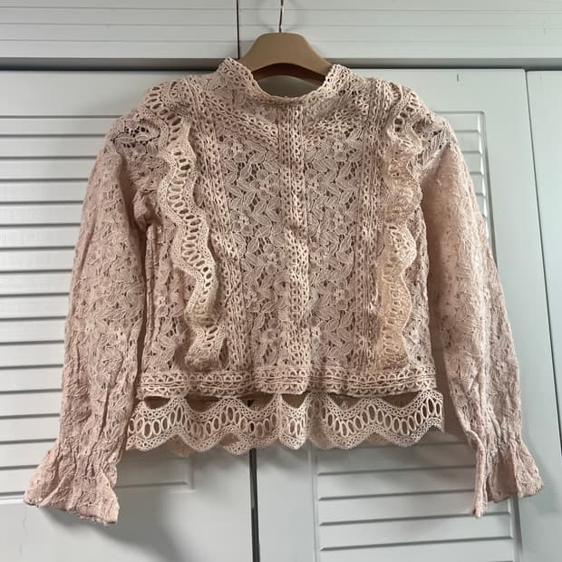 레이스 블라우스 탑