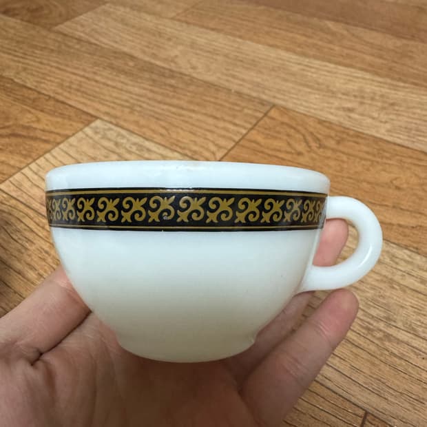 70s 빈티지 파이렉스 밀크글라스 커피잔