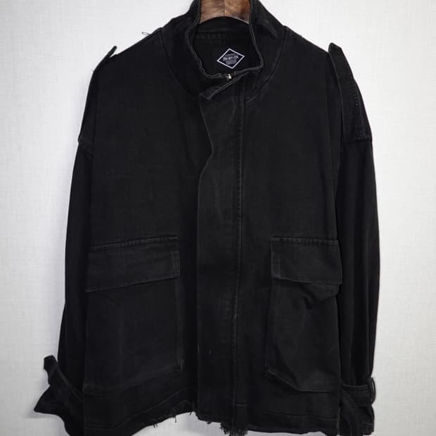 Black denim walker jacket