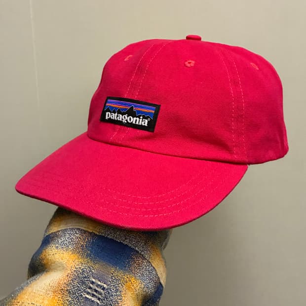 (F)파타고니아 p-6 레이블 트레드 라벨 볼캡 모자 핫핑크