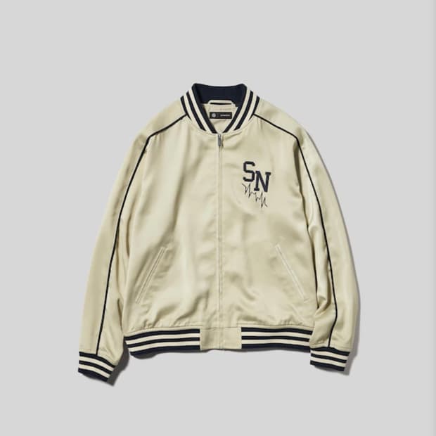 [3xl/베이지] GU 언더커버 새틴 리브 블루종