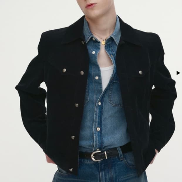 토니웩 코듀로이 웨스턴 트러커 자켓 m 블랙