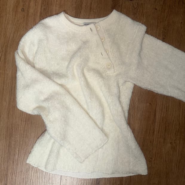 Stainless 언발 사선 단추 퍼 맨투맨