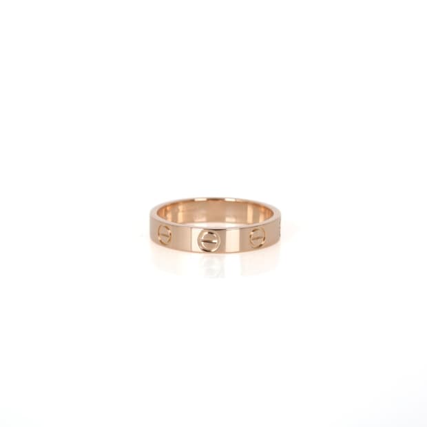 까르띠에 핑크골드 러브링 스몰 모델 18K PG 반지 50호 보증서