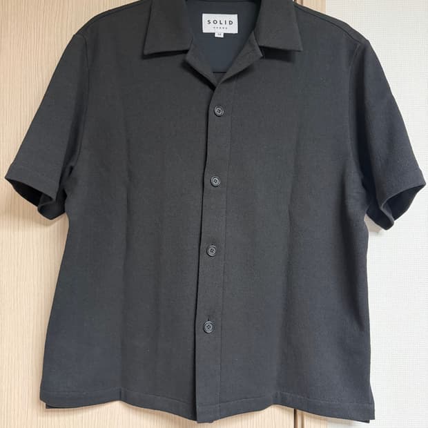 솔리드옴므 / 보카시반팔 셔츠 블랙 / 48
