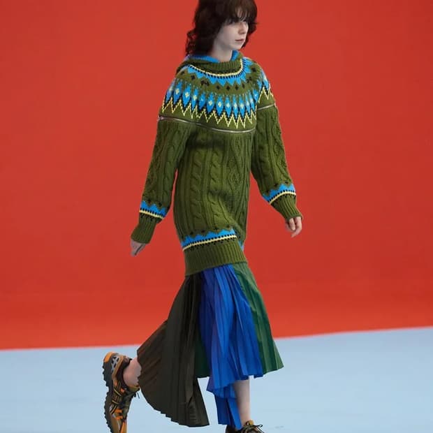 앤더슨벨 포 우먼 케이프 노르딕 니트 원피스