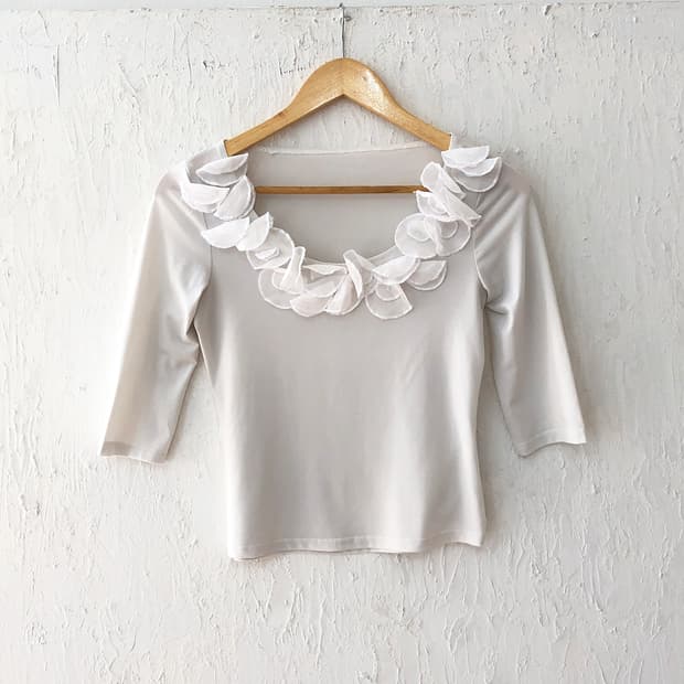 vintage soft petal frill ballet top