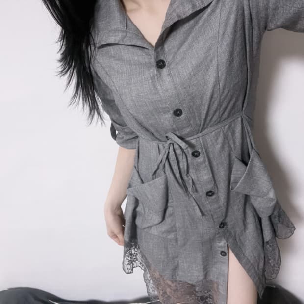 lace shirt dress