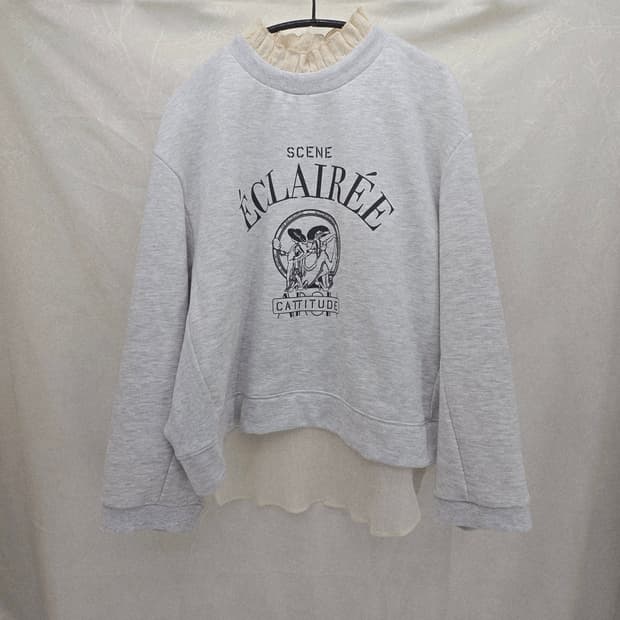 레이어드 프릴 맨투맨