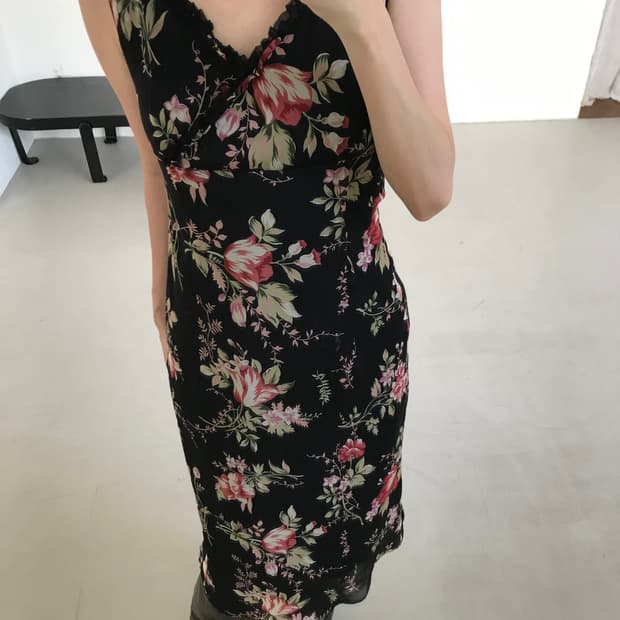 vintage flower pattern one-piece