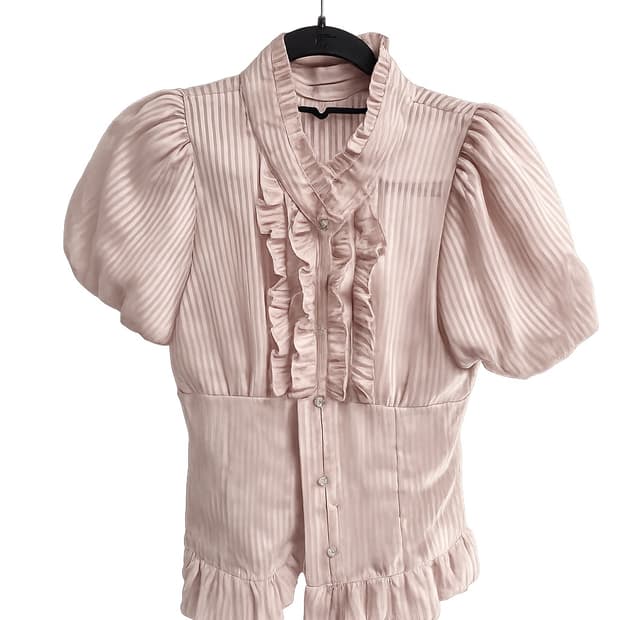 빈티지 프릴 반팔 셔츠