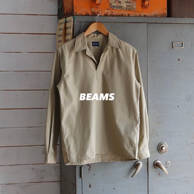 (착용컷) BEAMS 오픈 카라 셔츠 (남성용 M)