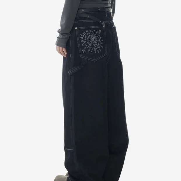 Needlework Carpenter Denim Pants (Black)