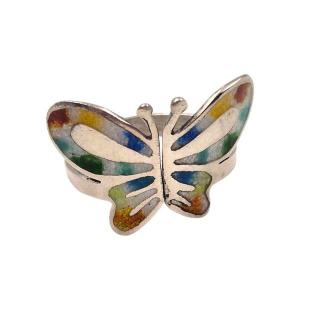 70s 멕시코 실버 925 칠보 빅 나비 반지