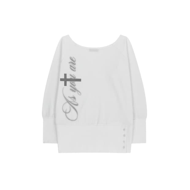 크로스 언더 스냅 롱슬리브 화이트