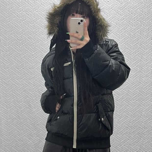 아디다스 올드스쿨 Y2K 갸루 대장급 털 패딩 자켓 100 C08974