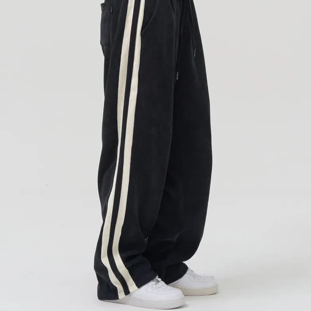 [M] 더블 사이드 라인 트랙 버티컬 팬츠 (DARK NAVY)