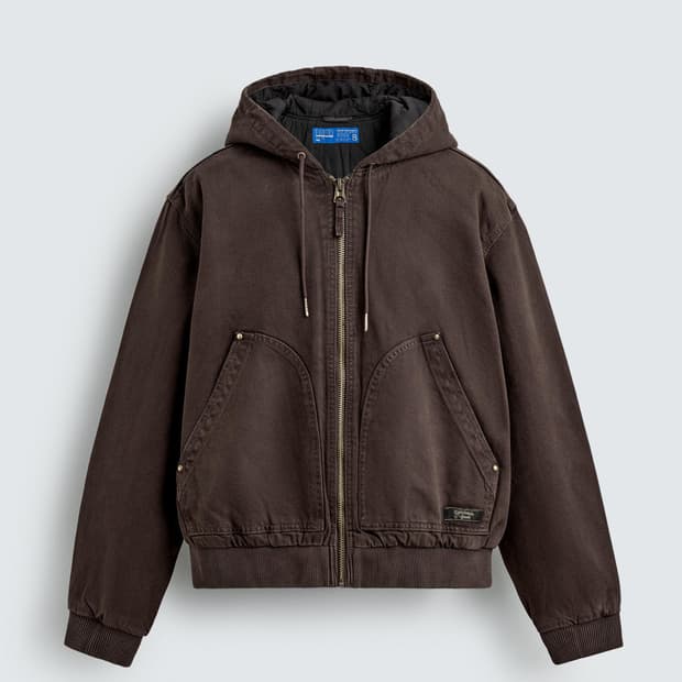 자라 후드 패딩 자켓 브라운