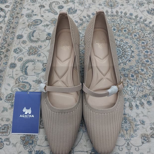 (새상품) 아가타 파리 베이지 플랫 메리제인 슈즈 235