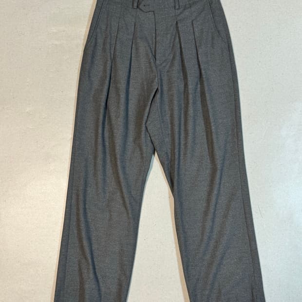 로드 존 그레이 와이드 투턱 슬랙스 회색 L