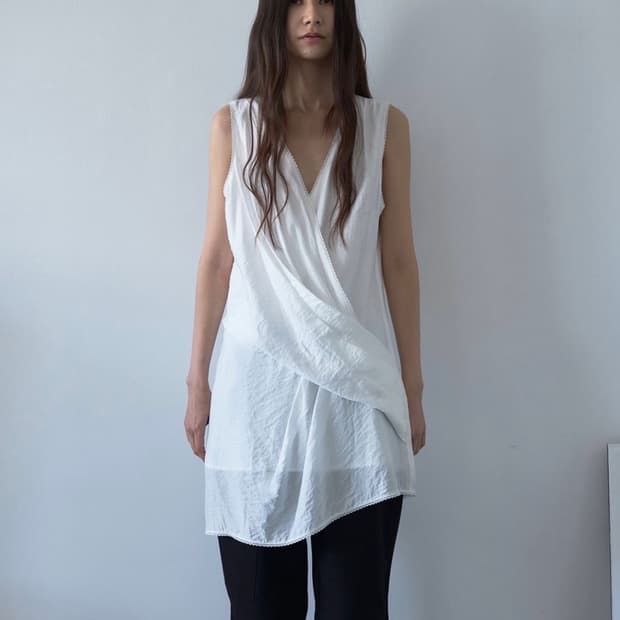 Lace Trimming Draped Dress