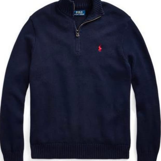 폴로 면 반집업 네이비 L