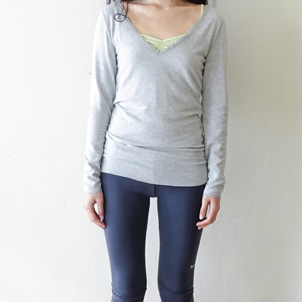 샵페어리 iris long top (melange grey)