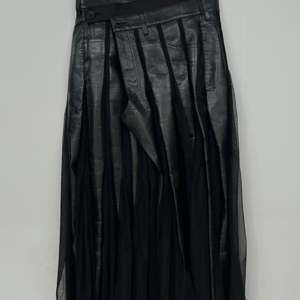 준야와타나베 가죽 롱스커트