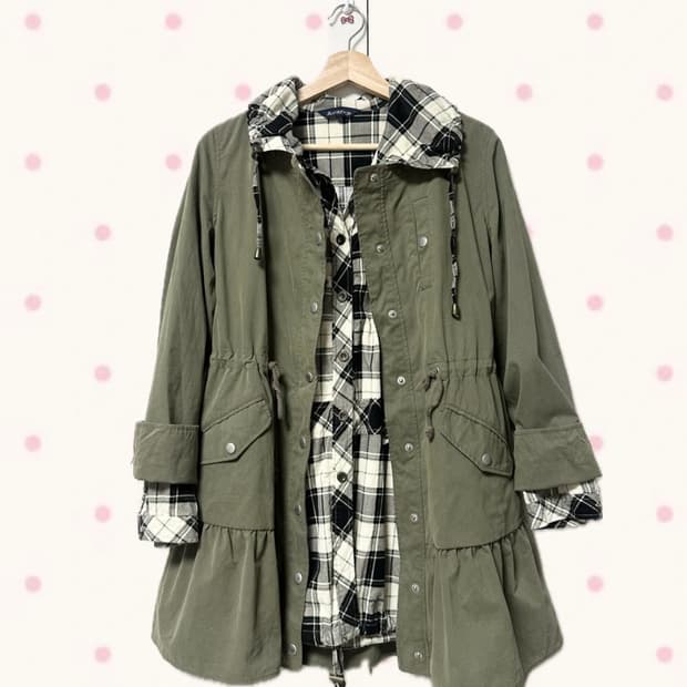 jpn 하구미 스즈코 히피 모리걸 핀터깔 야상자켓 아우터