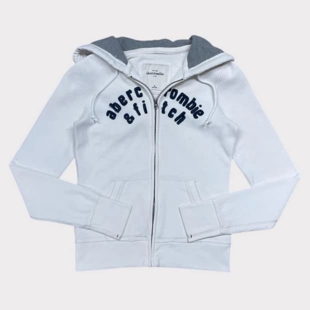 아베크롬비 화이트 딱붙핏 후드집업