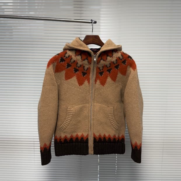 smart wear 에스닉 울 후드집업